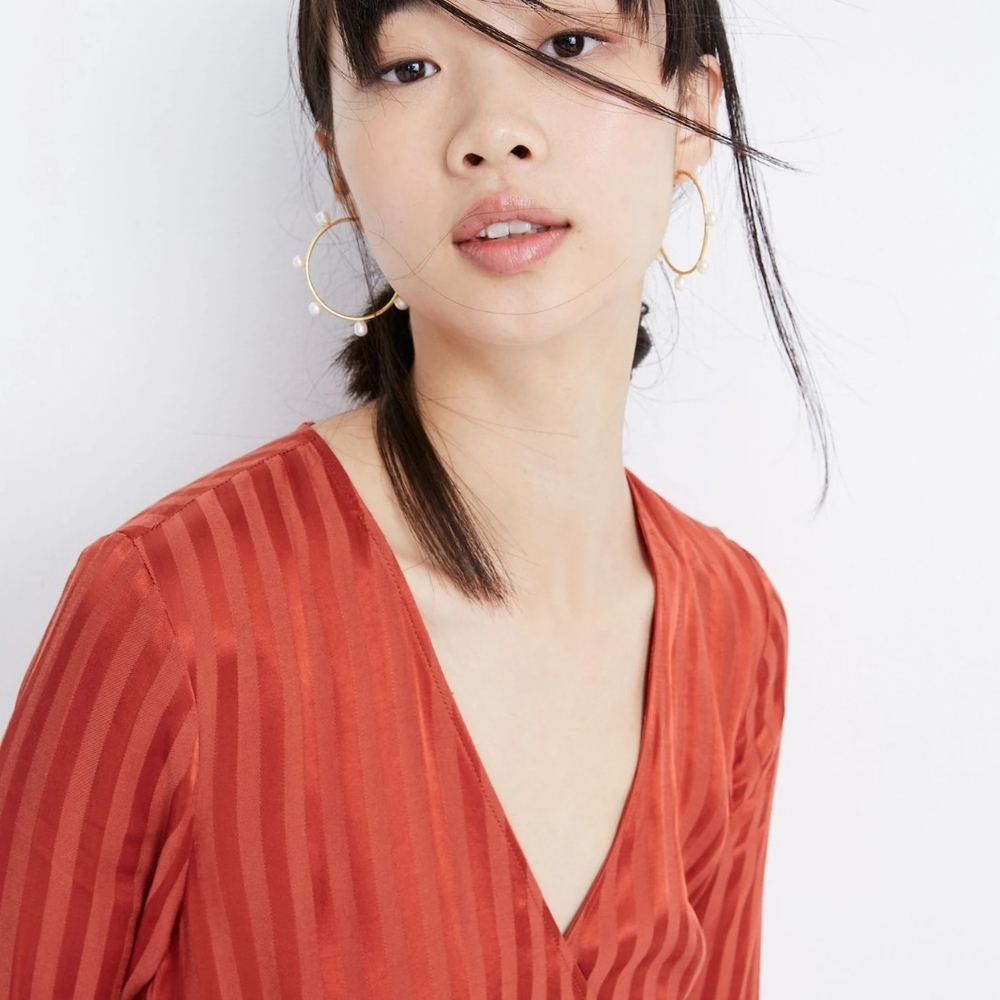 Madewell Rust Long Sleeve Dress - Picture 2 of 15